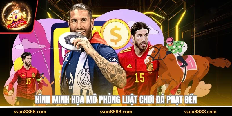 Hình minh họa mô phỏng luật chơi đá phạt đền